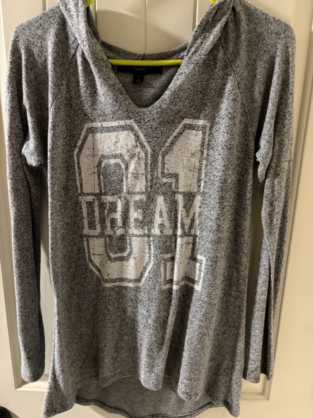 City Streets Gray Cowl Neck Hooded Sweatshirt with '01 DREAM' Graphic